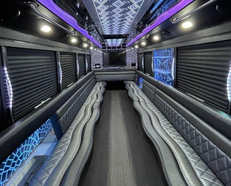 Kirkland 30 Passenger Party Bus White Interior