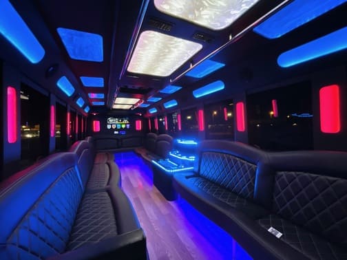 Kirkland 35 Passenger Party Bus Interior