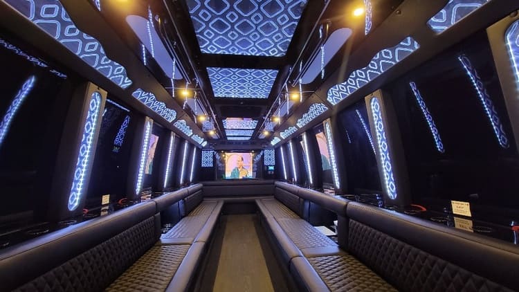 Sammamish 40 Passenger Limo Bus Interior